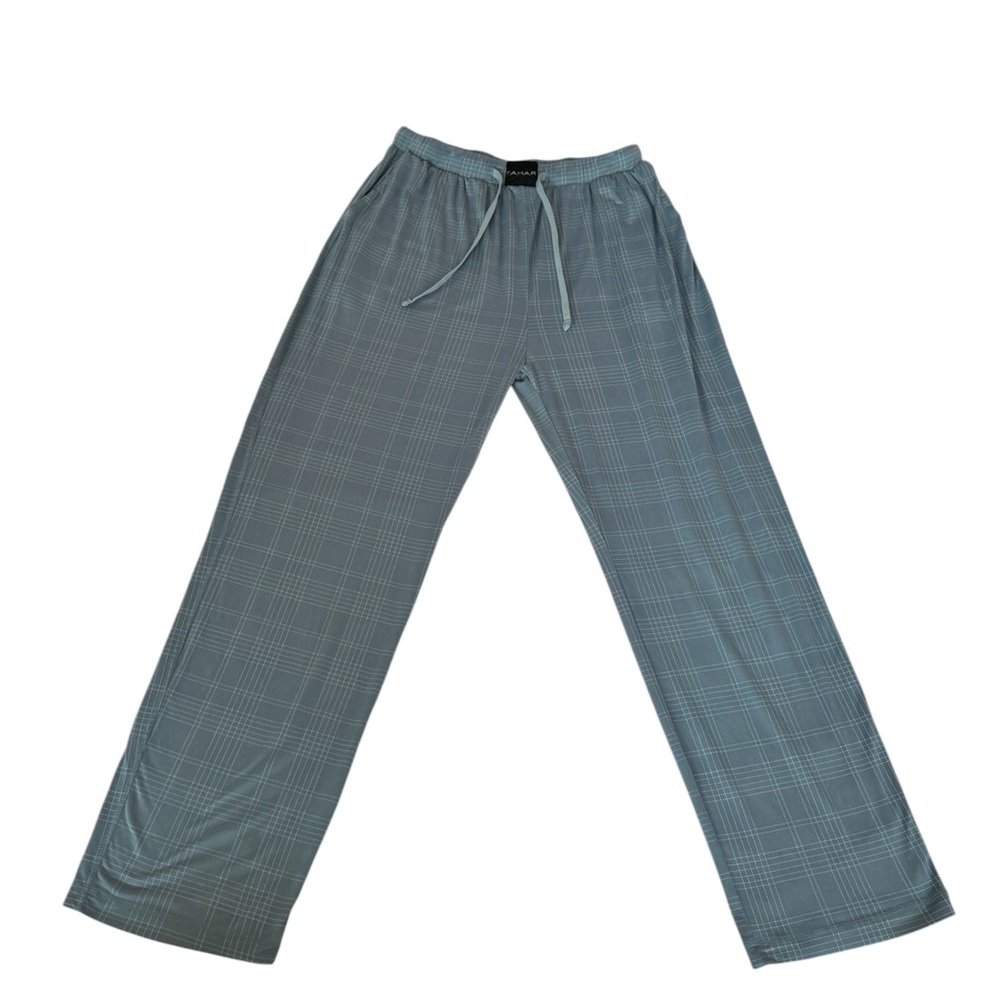 Tahari‎ Men's Size L 36-38 Blue Pajama Pants Drawstring Pull-on